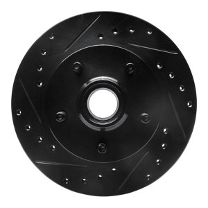 Ford Ranger Brake Rotor (1) - Front Left - R1 Concepts - Drilled & Slotted - Black - `98-`02